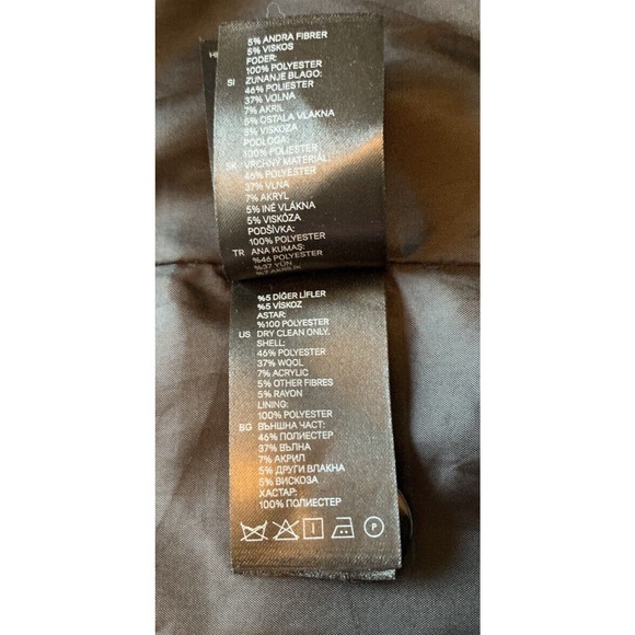 H&M Divided Jacket Womens Size 2 Black Wool Blend Overcoat Long Modern Peacoat - Picture 11 of 16